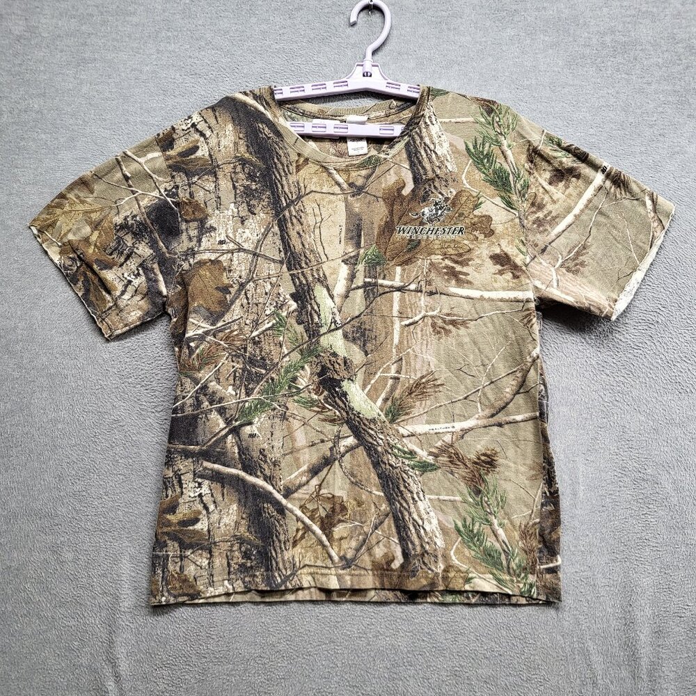 Code 5 Men Shirt Large Camo Mossy Oak Winchester Ammunition‎ Short Sleeve Tee